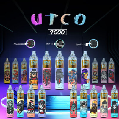 UTCO Tornado 7000 Puff Disposables Vapes Pen Electronic Cigarettes 14ml Pod RGB Light Puffs 7K Vaper