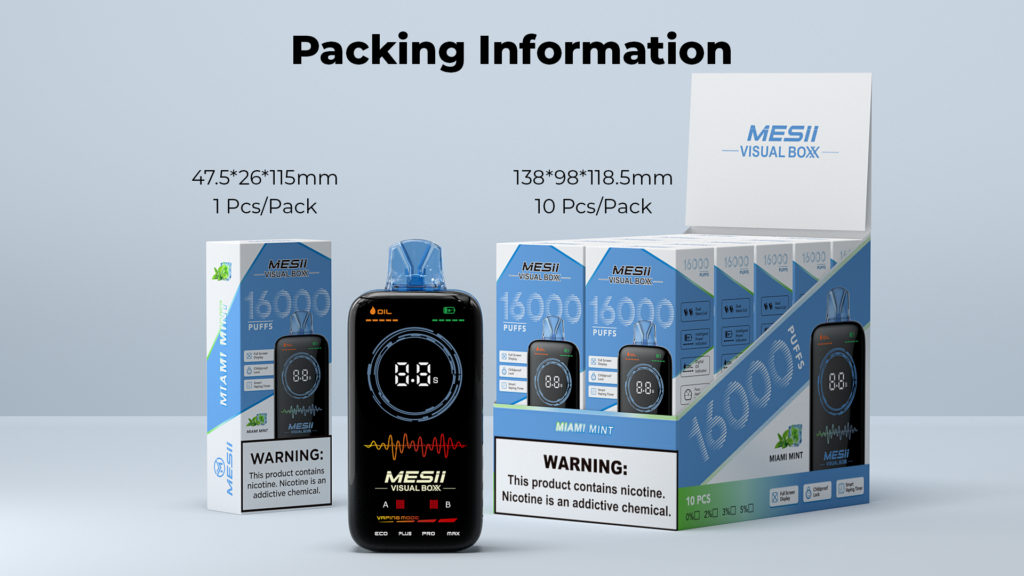 Products MESII 16000 16k Puffs 0% 2% 3% 5% Nicotine Double Taste LCD Display Disposable Vape PUFF 30k