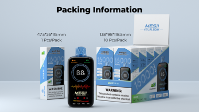 MESII 16000 16k Puffs 0% 2% 3% 5% Nicotine Double Taste LCD Display Disposable Vape PUFF 30k