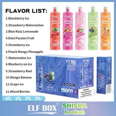 ELF BOX Puff Shisha Hookah 15000 Puffs Vapes Disposable Puff 15000 12k - Image 2