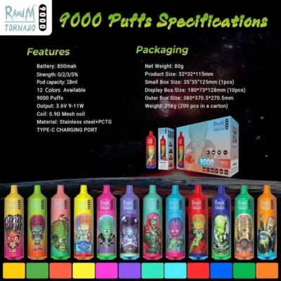 RandM Tornado 7000 Puffs device Disposable Vape vaper puff tornado vapes disposable - Image 5