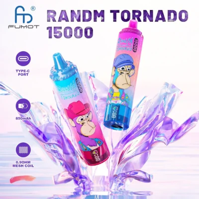 RandM Tornado puff 15000 LED display Disposable E Cigarettes vapers tornado vape 15k puff disposable vape