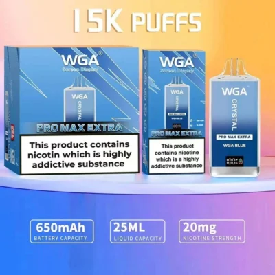 WGA Crystal Pro Max Extra 15000 Puffs Disposable Vape Puff 15k - Image 4