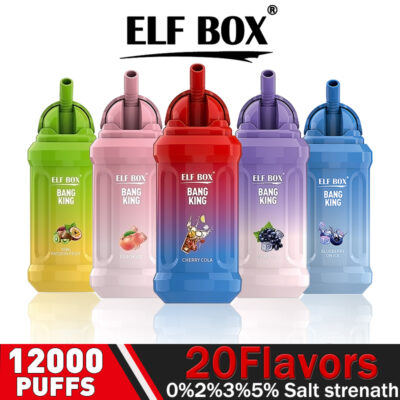 elf box 12000 Puffs 0% 2% 3% 5% Nicotine Rechargeable Disposable Vape Puff 12K bang king 12k