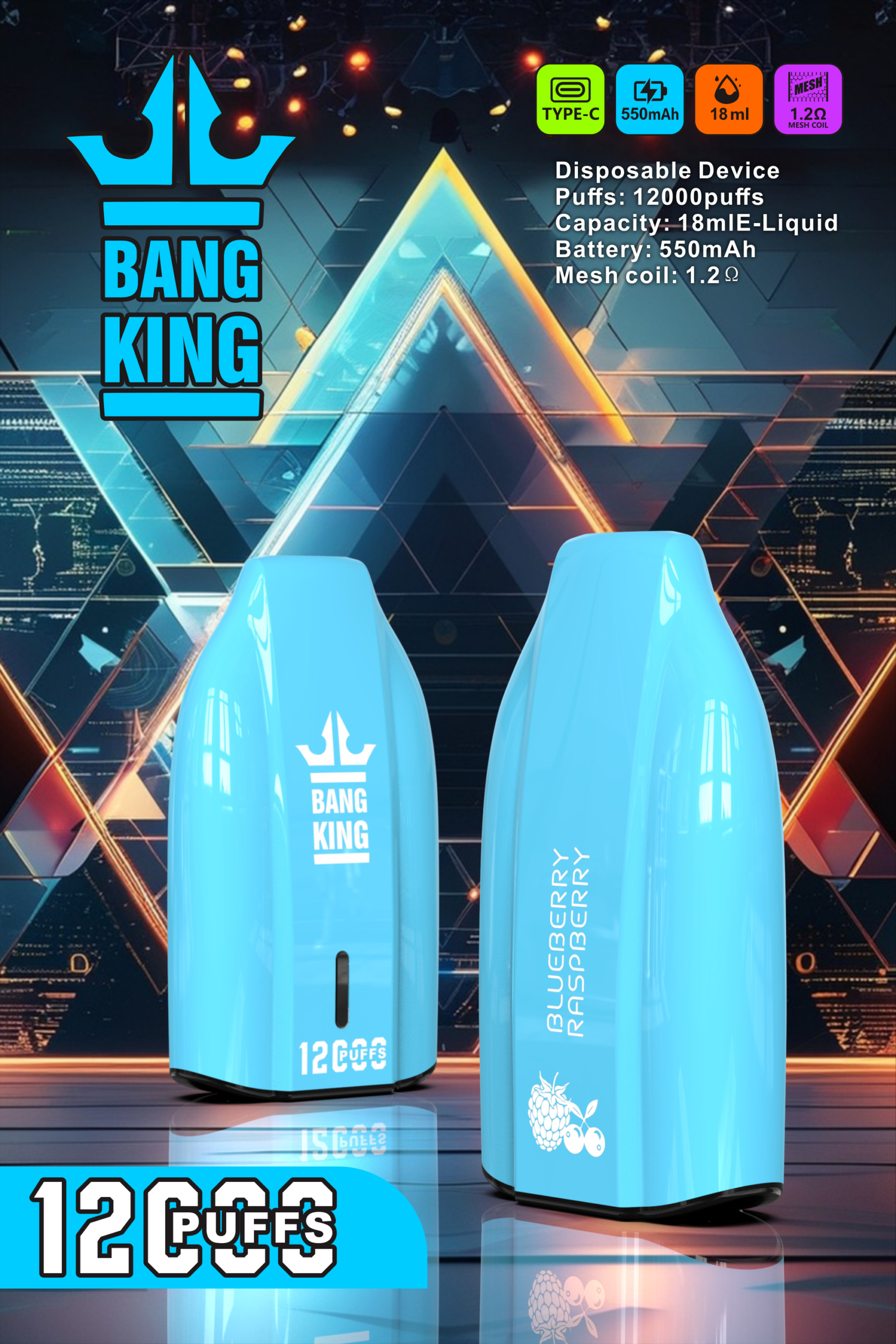 1 Bang king 12k Puffs Disposable E cigarettes Vape Pod Device 650mAh Battery 18ml Prefilled Cartridge Stick puff 12000 tornado - Image 10