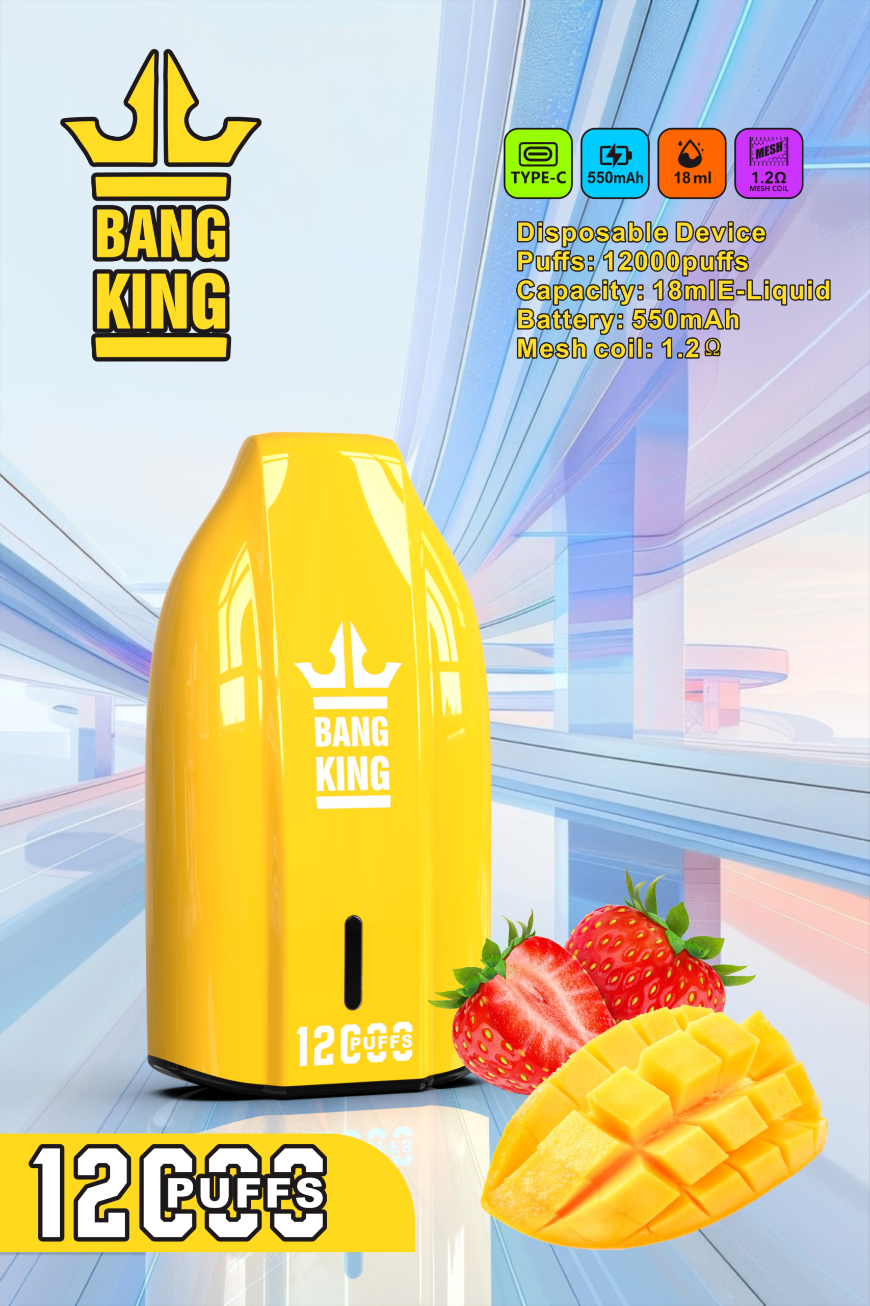 11 Bang king 12k Puffs Disposable E cigarettes Vape Pod Device 650mAh Battery 18ml Prefilled Cartridge Stick puff 12000 tornado - Image 2