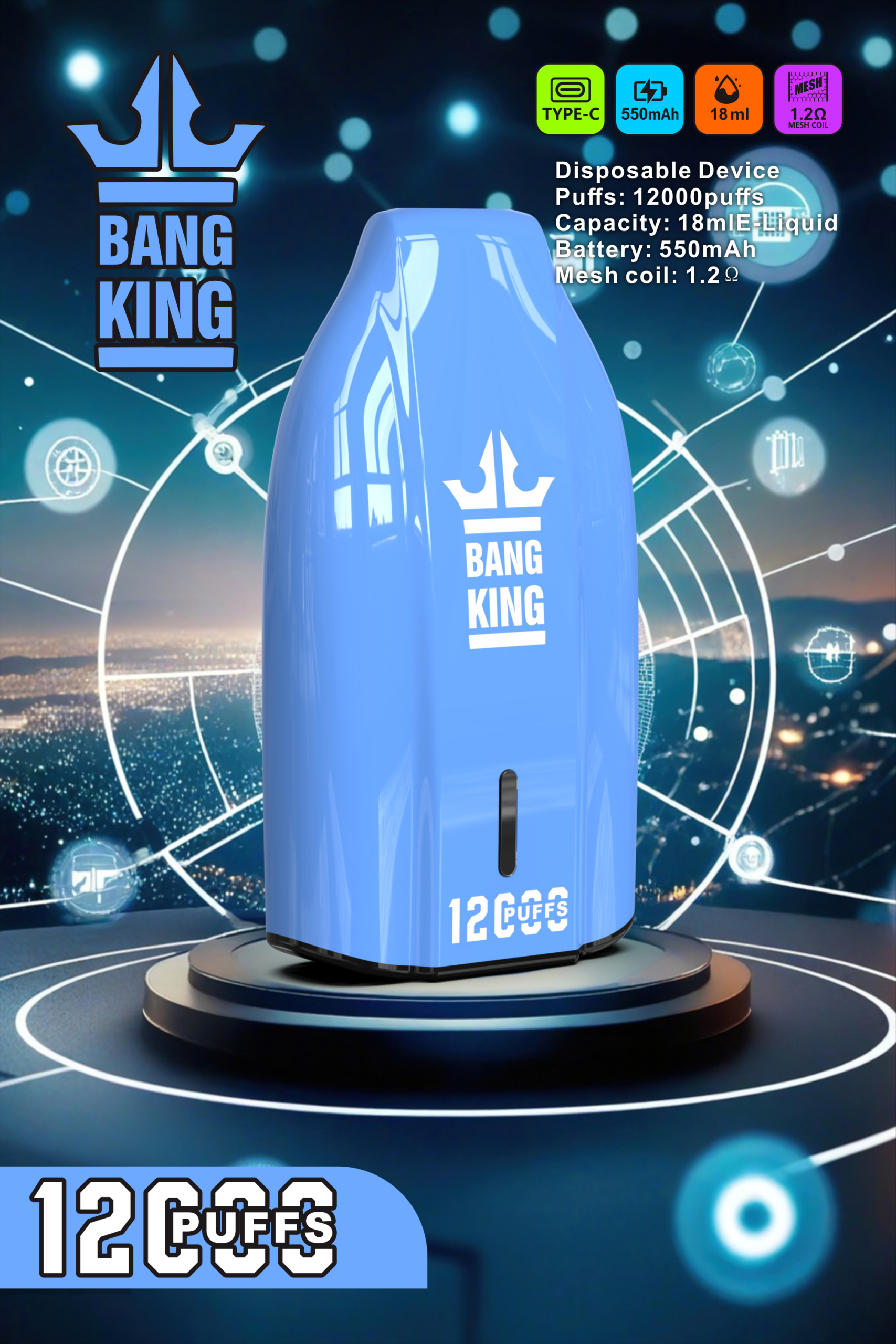 2 Bang king 12k Puffs Disposable E cigarettes Vape Pod Device 650mAh Battery 18ml Prefilled Cartridge Stick puff 12000 tornado - Image 9