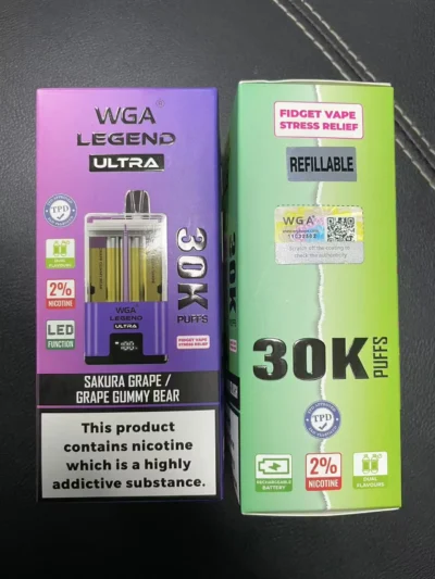 WGA Legend Ultra 30000 Refillable Vape TPD Compliant WGA 30k Puff - Image 2