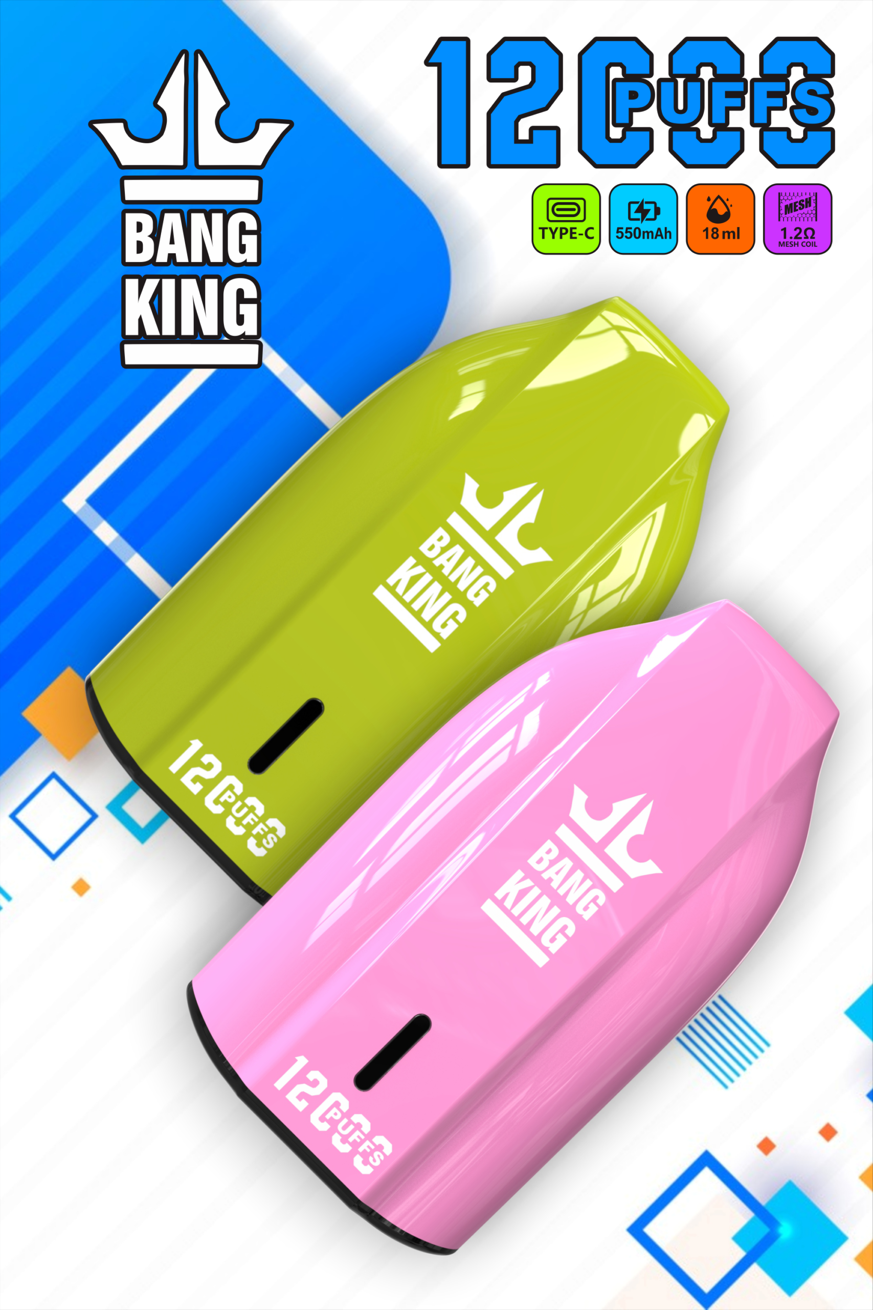 7 Bang king 12k Puffs Disposable E cigarettes Vape Pod Device 650mAh Battery 18ml Prefilled Cartridge Stick puff 12000 tornado - Image 6