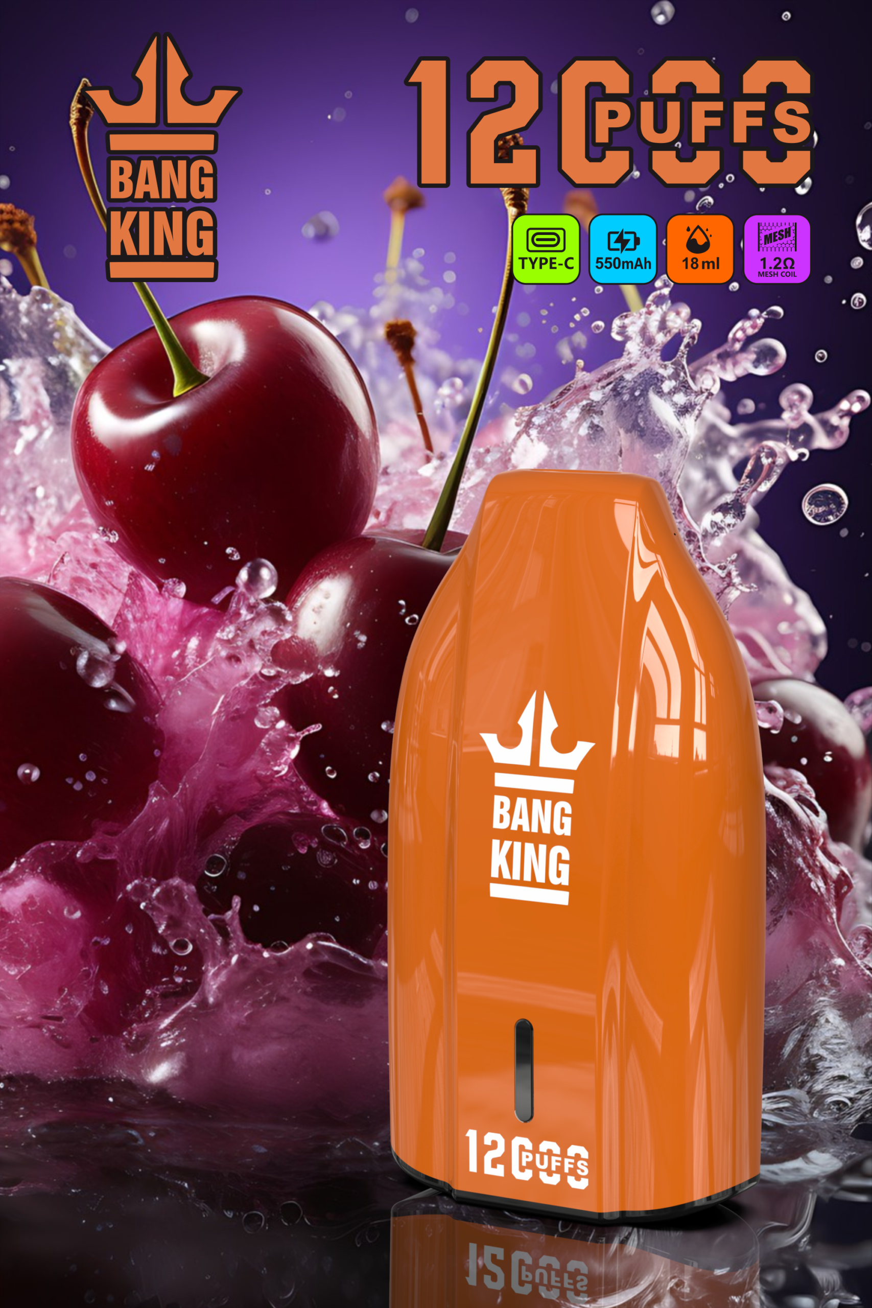 9 Bang king 12k Puffs Disposable E cigarettes Vape Pod Device 650mAh Battery 18ml Prefilled Cartridge Stick puff 12000 tornado - Image 4