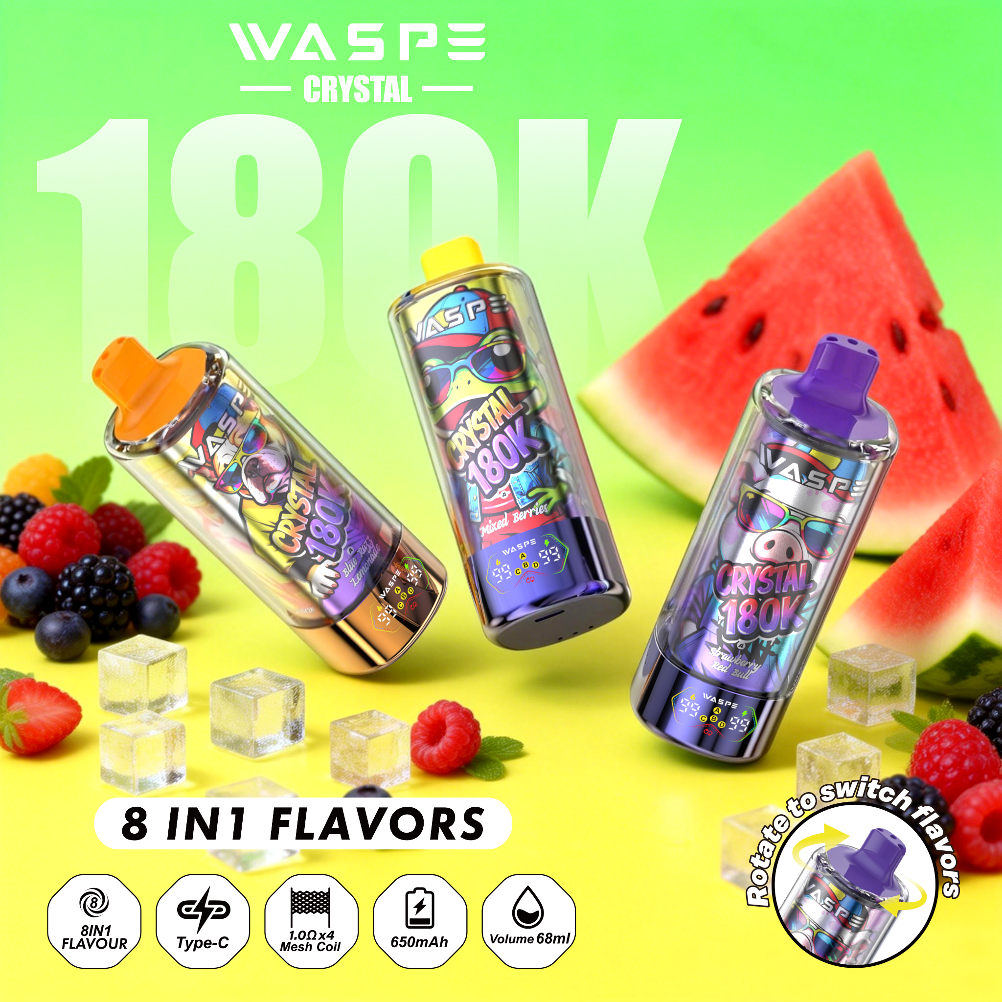 waspe 180k waspe 8 in 1 crystal 180000puffs waspe 180k waspe 8 in 1 crystal 180000puffs