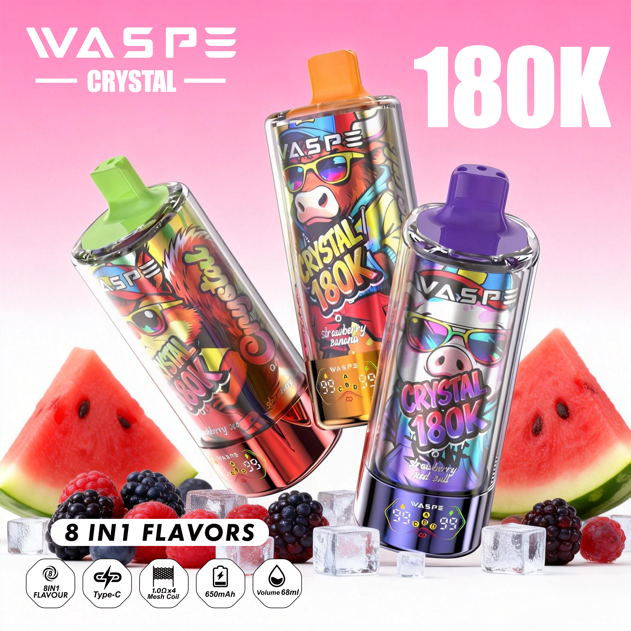 waspe 180k waspe 8 in 1 crystal 180000puffs waspe 180k waspe 8 in 1 crystal 180000puffs